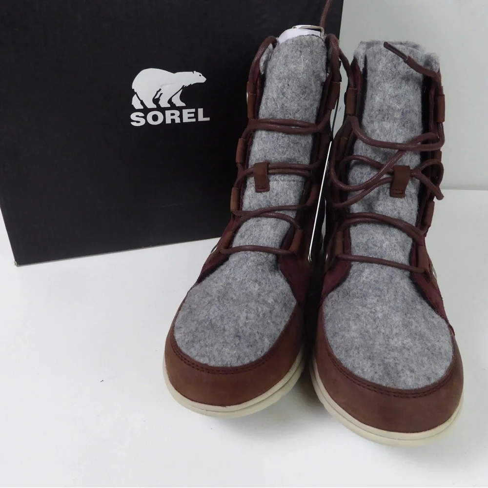 Sorel Explorer Explorer Joan Waterproof Suede Leather Sneaker Boots w Felt NIB - Picture 5 of 11